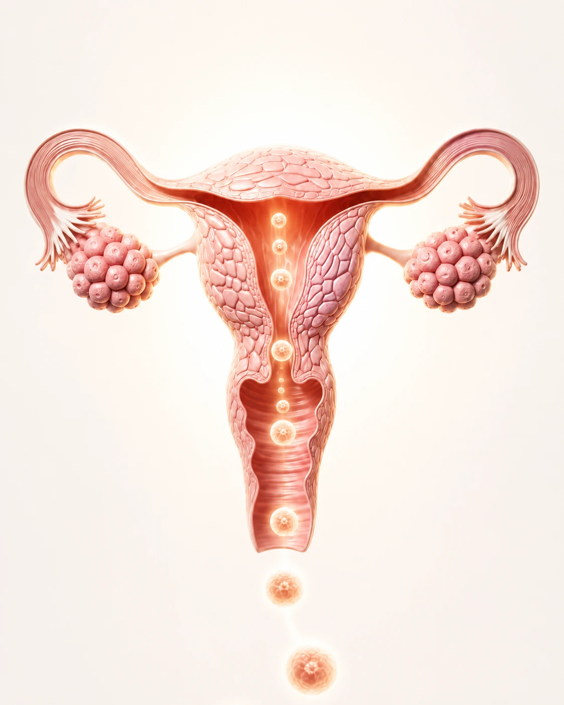 Ilustração do sistema reprodutor feminino